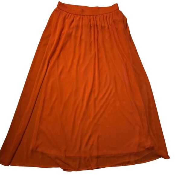 Y2K Old Navy Skirt Chiffon Maxi Large Flaming Tulip Fairy Isle Beachy - Picture 1 of 8
